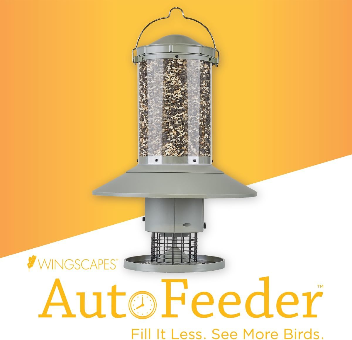 Wingscapes Autofeeder Squirrel-Resistant Bird Feeder with X-Large Capacity and Timer Control Settings, Wisteria Purple