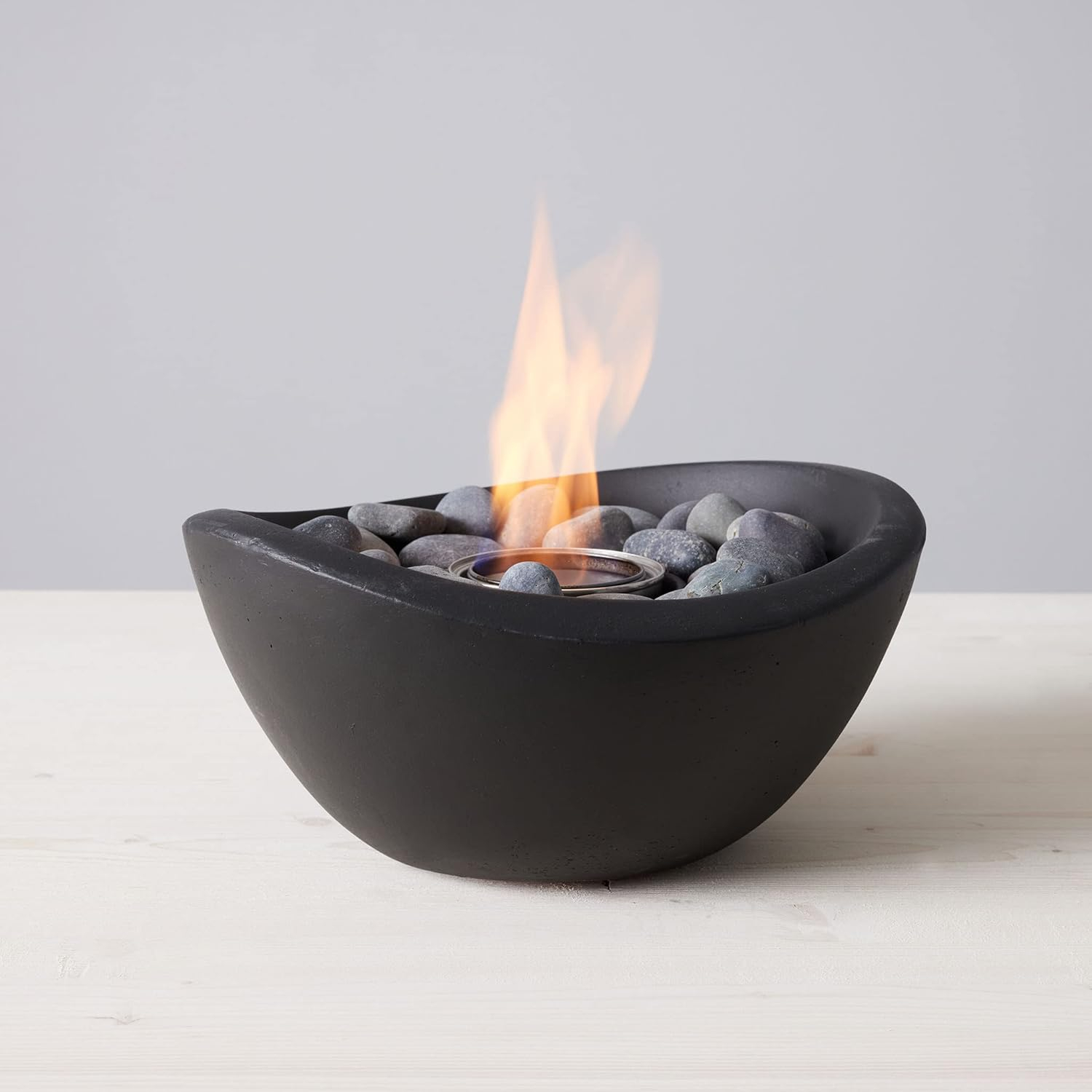 TerraFlame TerraFlame Wave Concrete Table Top Gel Fuel Fire Bowl - Indoor and Outdoor Use
