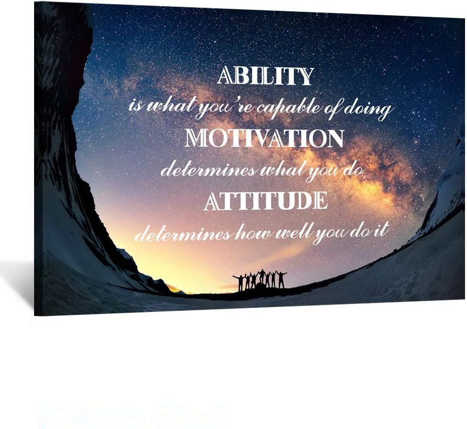KREATIVE ARTS Large Canvas Quotes Wall Art Ability is What You're Capable of Doing Motivation Attitude Inspirational Saying Posters and Prints Home Decor Decals Family Words Quote 24x36
