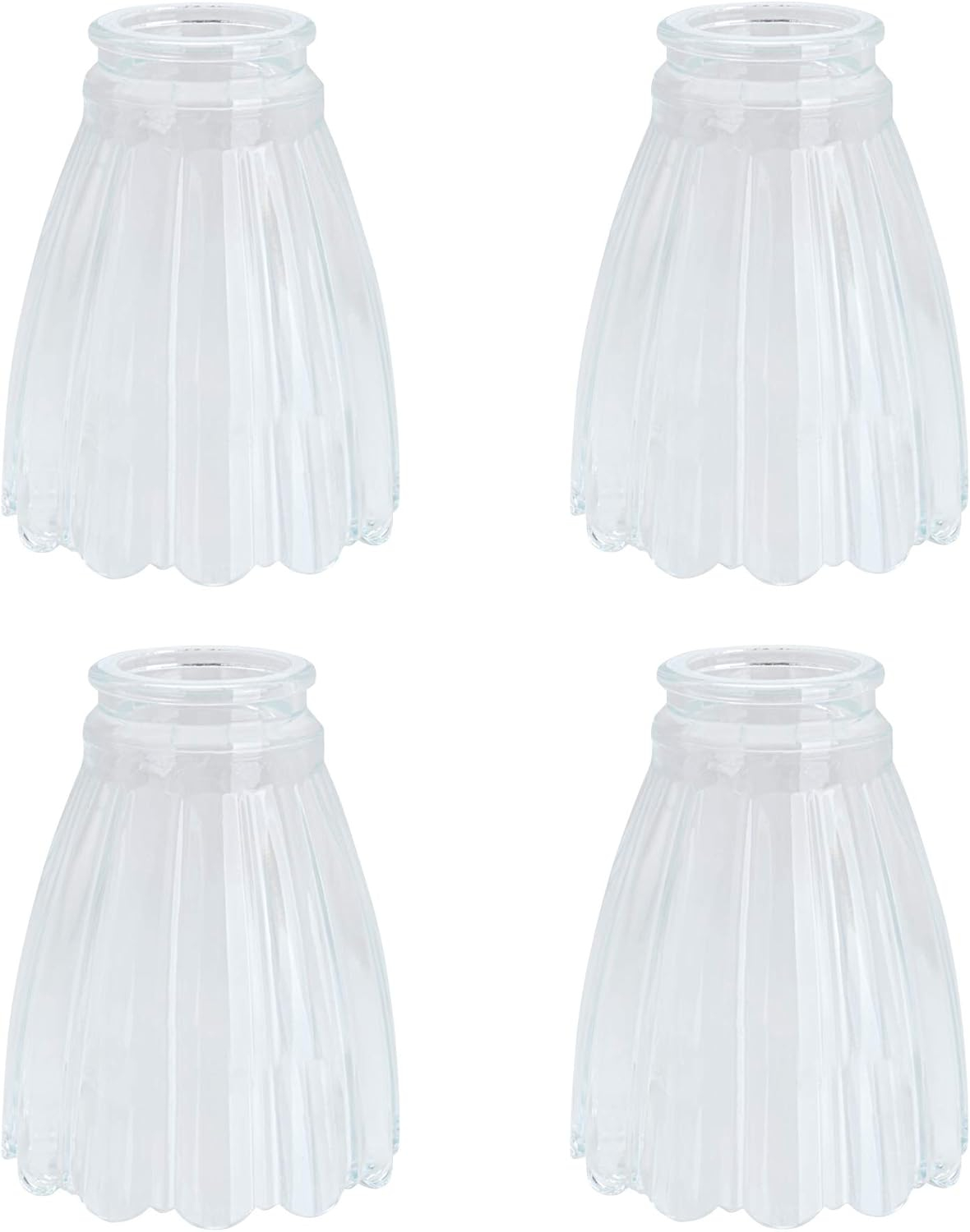 Aspen Creative Corporation 4.875-in x 3.875-in Bowl Clear Textured glass Ceiling fan light shade with 2-1/8-in Fitter (Setscrew Fitter)