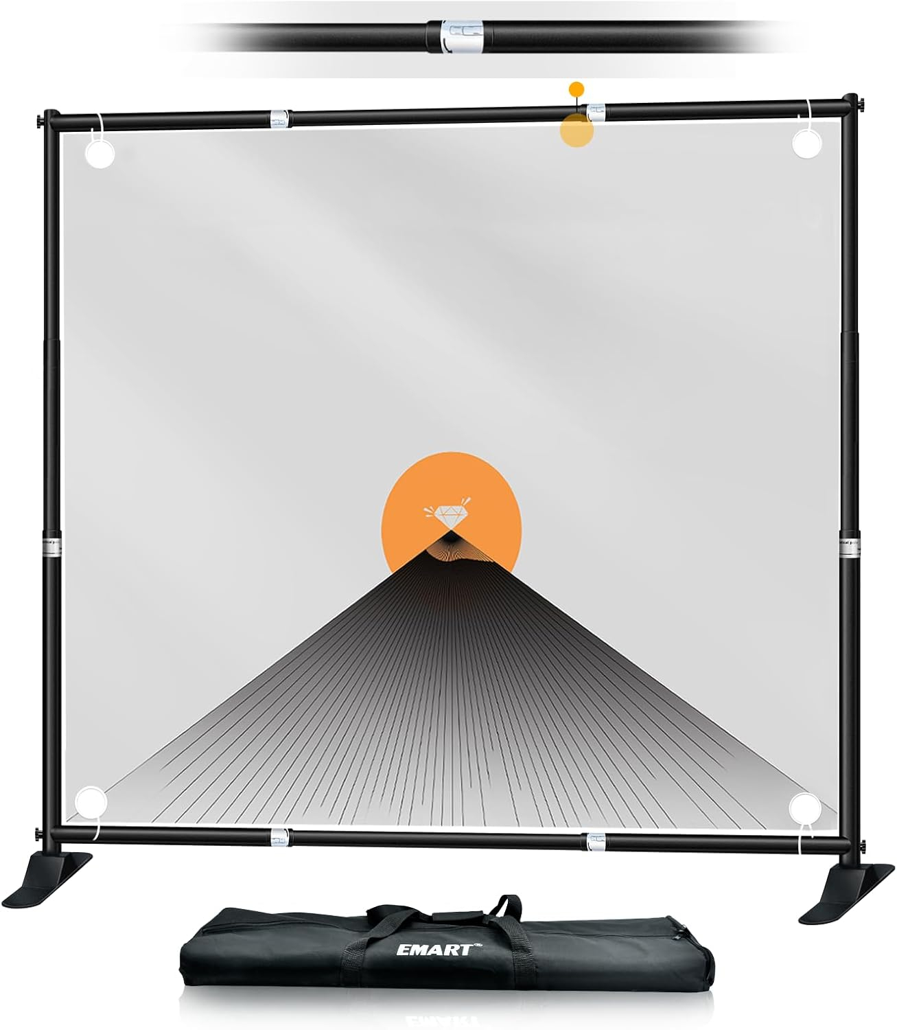 EMART 10x10 ft Heavy Duty Banner Backdrop Stand Kit, Adjustable Frame for Step and Repeat Backdrops, Ideal for Photography, Trade Shows, and Photo Booths