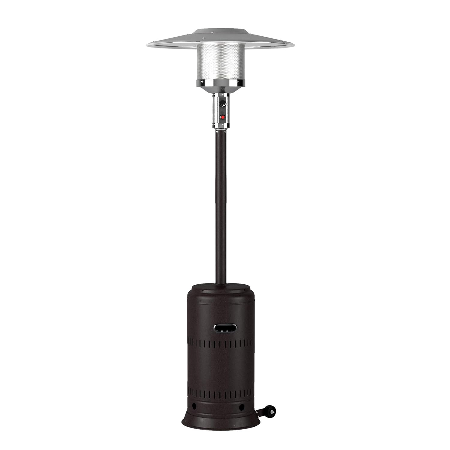 Fire Sense 01775 Performance Series Patio Heater With Wheels 50,000 BTU Output Electronic Ignition System Portable Outdoor Propane Heater - Unpainted Stainless Steel