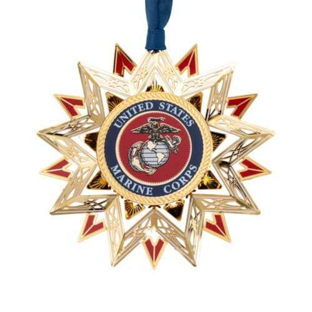 3" Brass and Gold US Marine Corps Star Ornament
