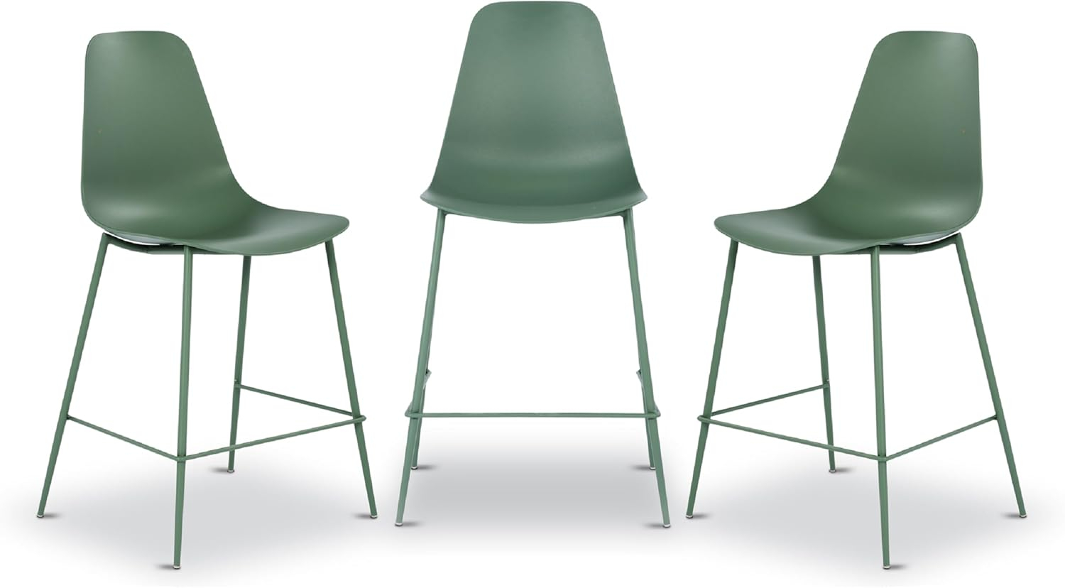 Poly and Bark Poly & Bark Isla Counter Stool (Set of 3) - 25" Seat Height Pistachio Green