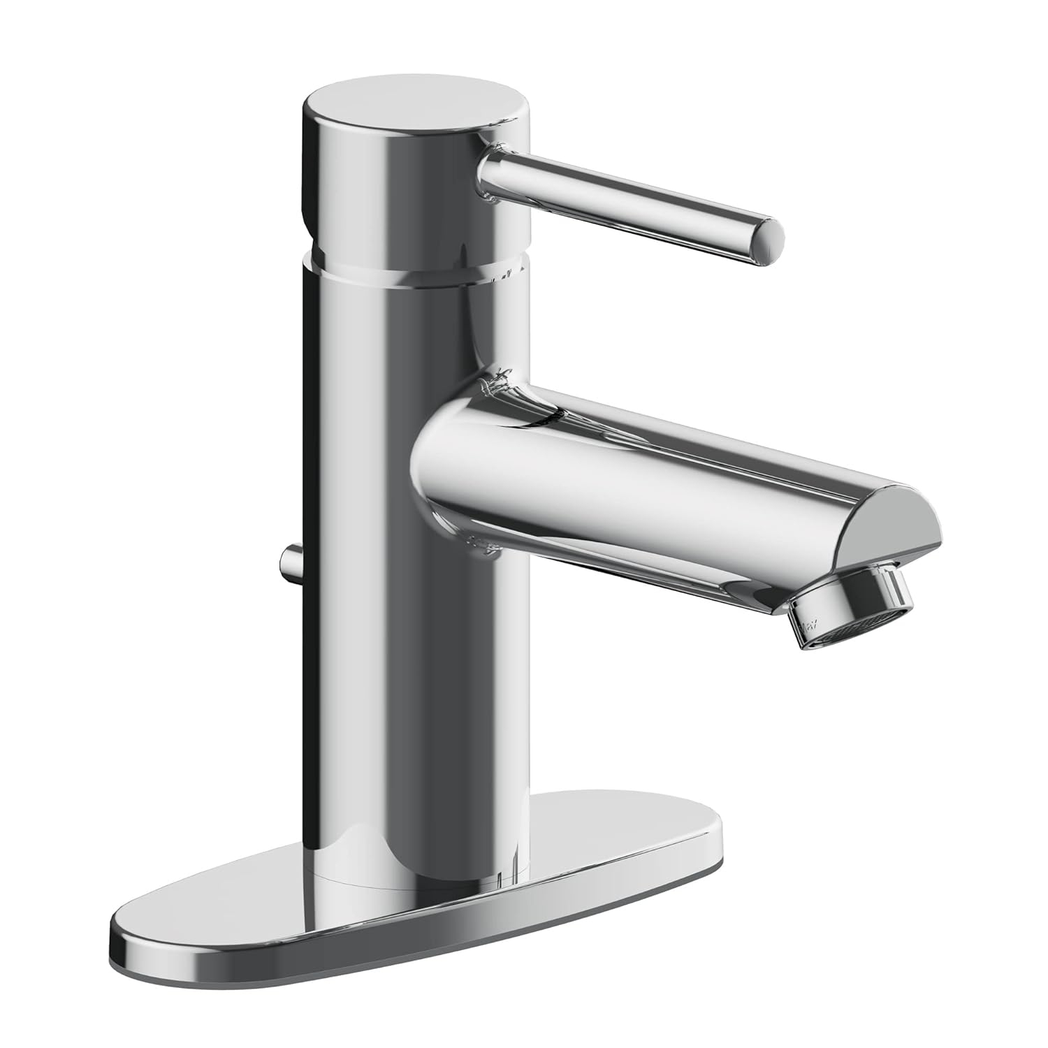 Eastport II Modern Single-Handle Bathroom Faucet with Deck Plate, Polished Chrome – Design House, 593897