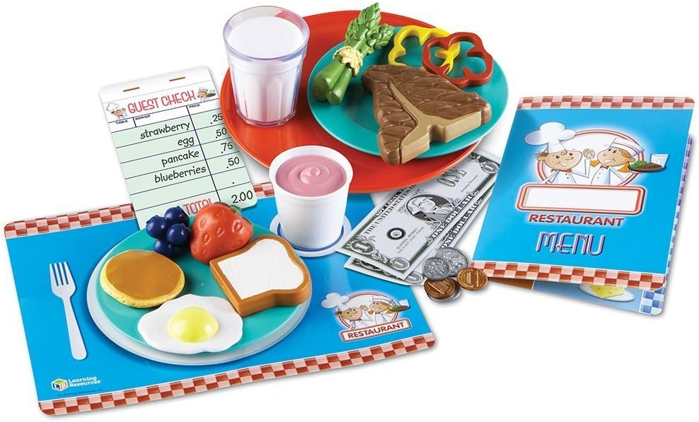 Learning Resources Serve It Up Play Restaurant - 36 Pieces, Boys and Girls Ages 3+, Food Play Set, Pretend Play For Toddlers