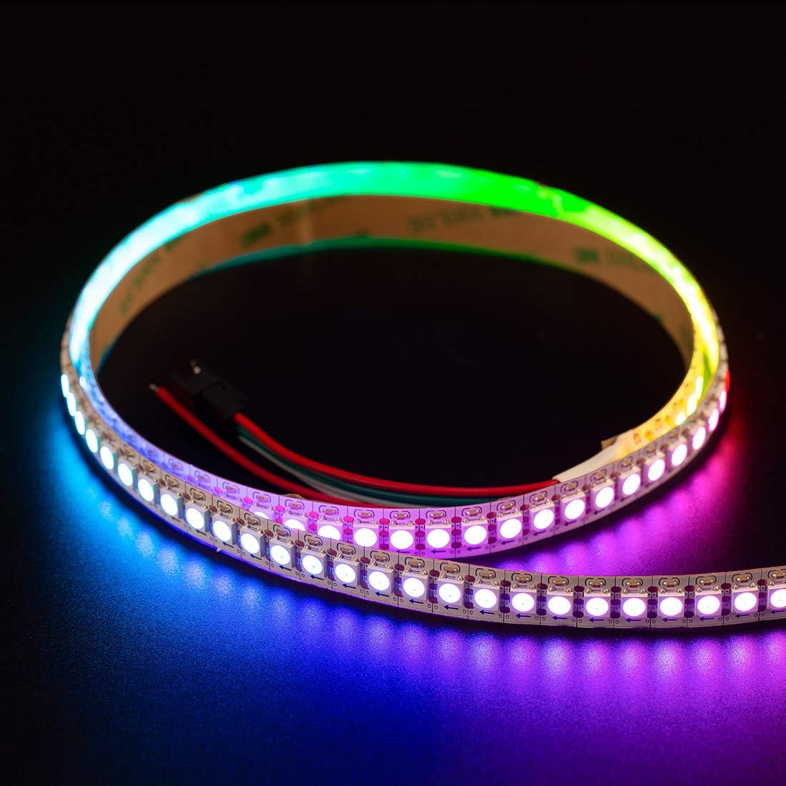 BTF-LIGHTING RGBW RGB+Warm White SK6812 (Similar WS2812B) 4 Colors in 1 LED Strip Individually Addressable 3.3ft 1m 144LED Light Flexible Dream Color IP30 DC5V White PCB (No Adapter or Controller)
