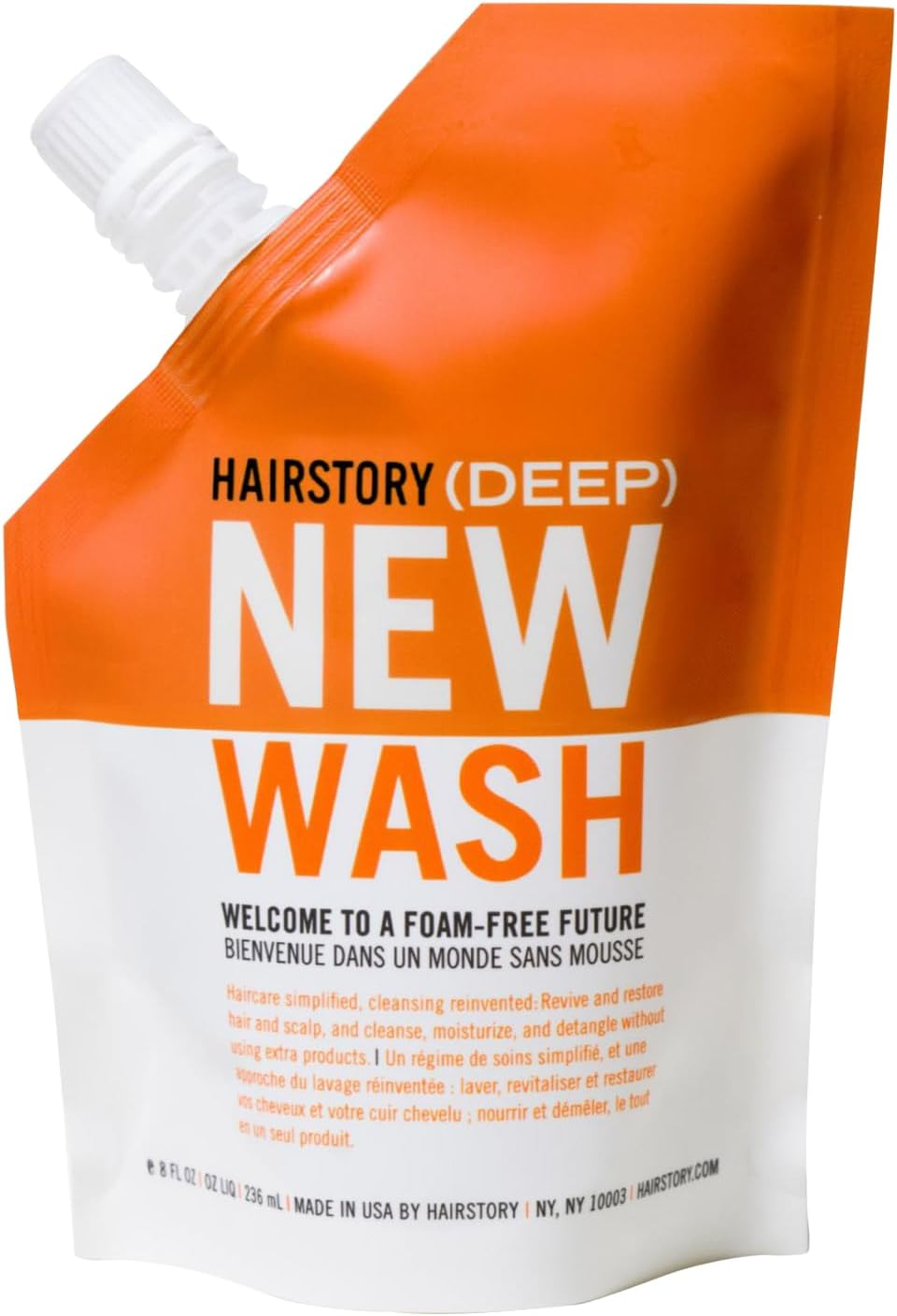 Hairstory New Wash Deep, Clarifying Cleansing Cream for Oily & Fine Hair, Shampoo & Conditioner Alternative, Removes Buildup & Restores Scalp, 8oz