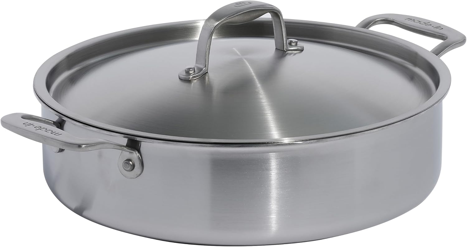 6 Quart Stainless Steel Rondeau Pot with Lid