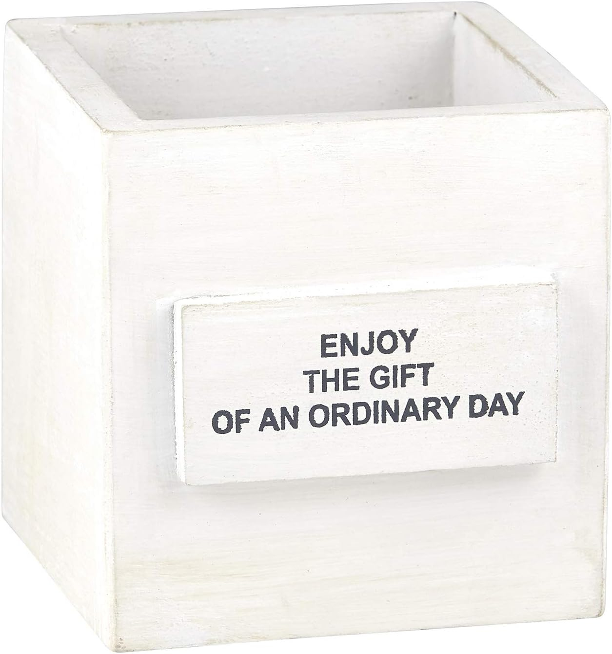 White Wooden Decorative Nest Box with Inspirational Message
