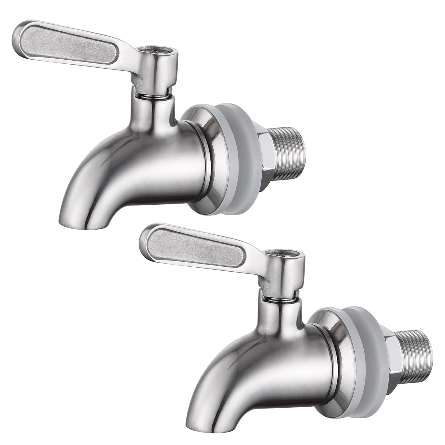 Polished Stainless Steel Beverage Dispenser Replacement Spigot Set