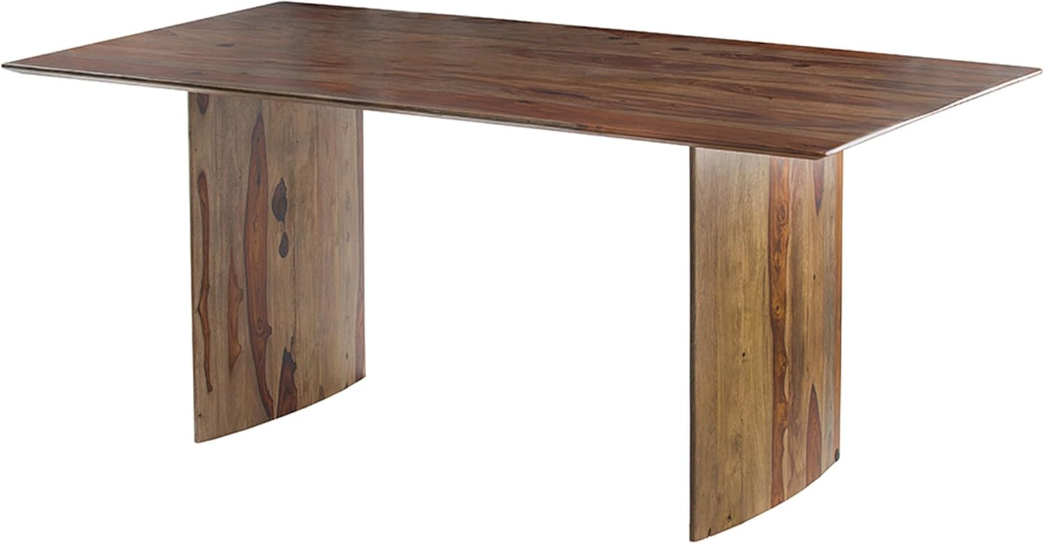Benjara BM311983 71 in. Dice Rectangular Top Dining Table, Brown