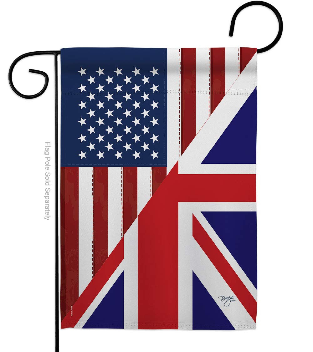 Breeze Decor 58380 US UK Friendship 2-Sided Impression Garden Flag - 13 x 18.5 in.