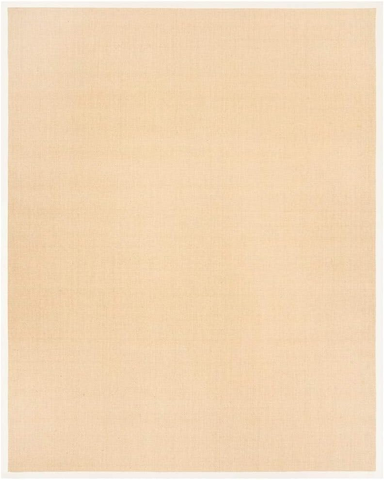 SAFAVIEH Natural Fiber Forrester Border Sisal Area Rug, Maize/Wheat, 9' x 12'