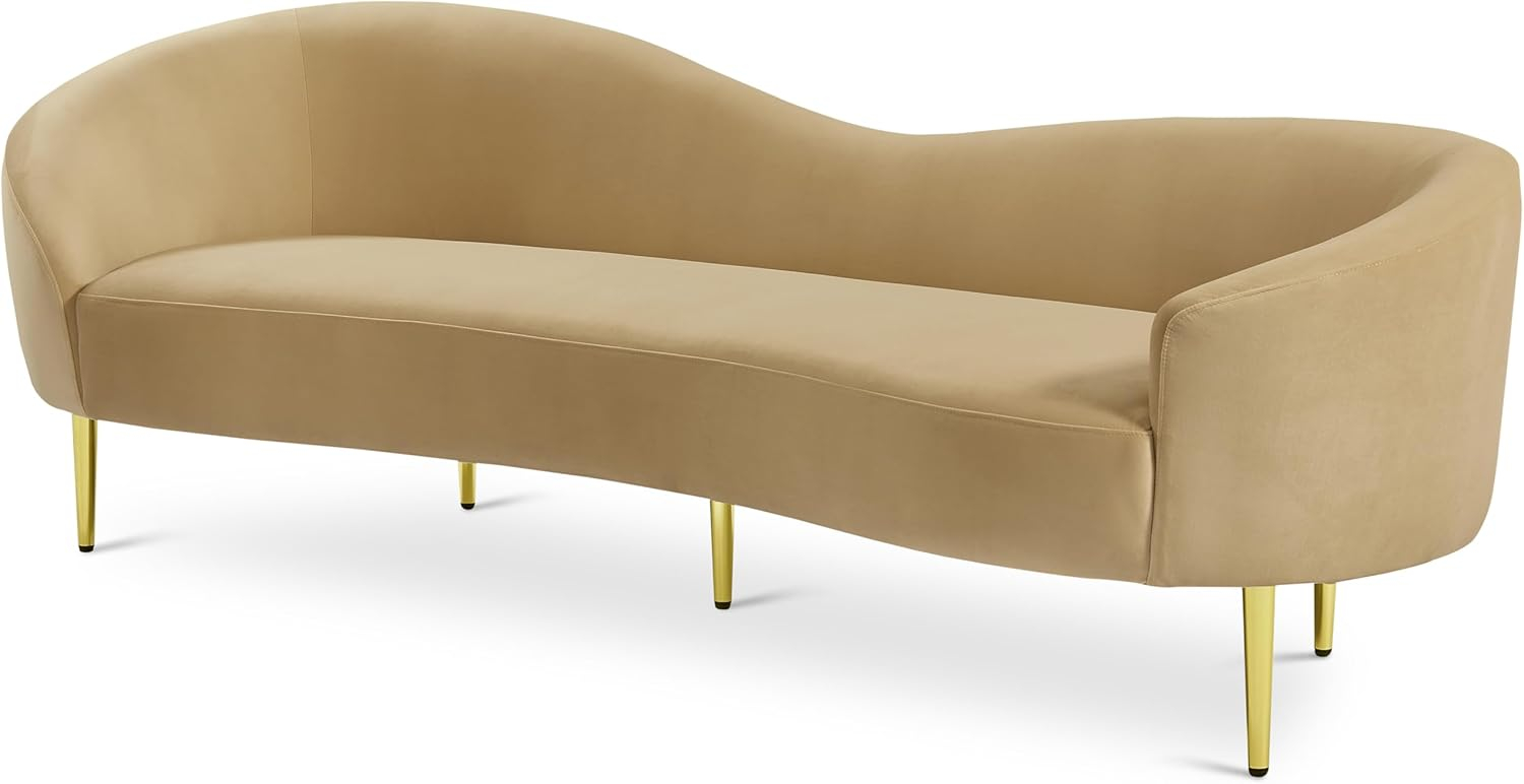 Meridian Furniture Ritz Camel Velvet Sofa
