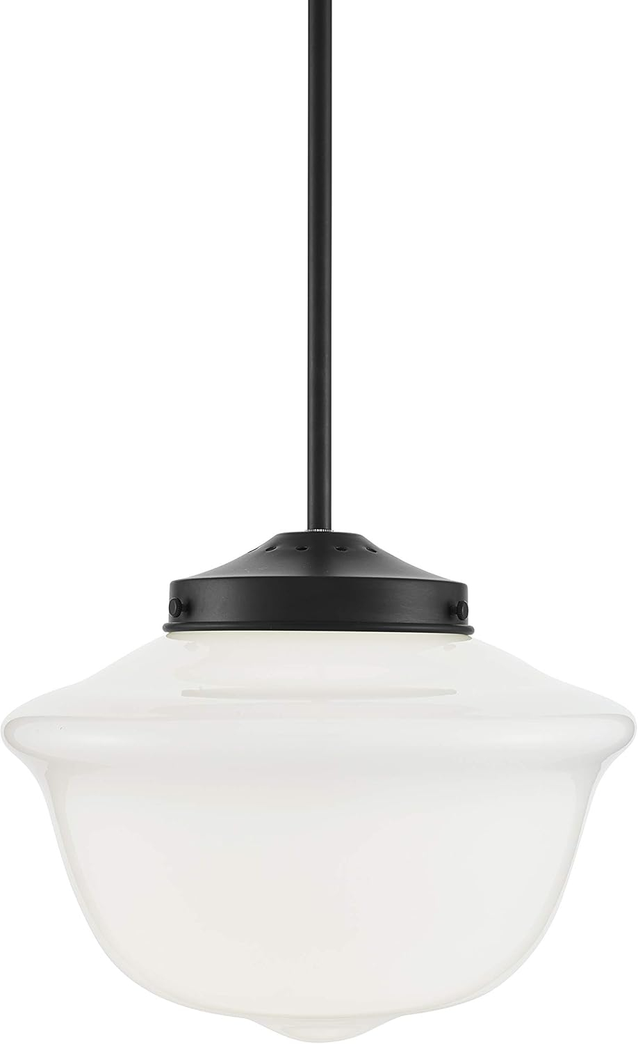 Transitional Matte Black Glass Globe Pendant Light