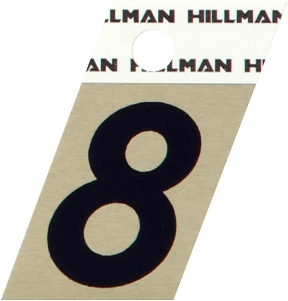 1.5-Inch Black and Gold Aluminum Reflective Number 8