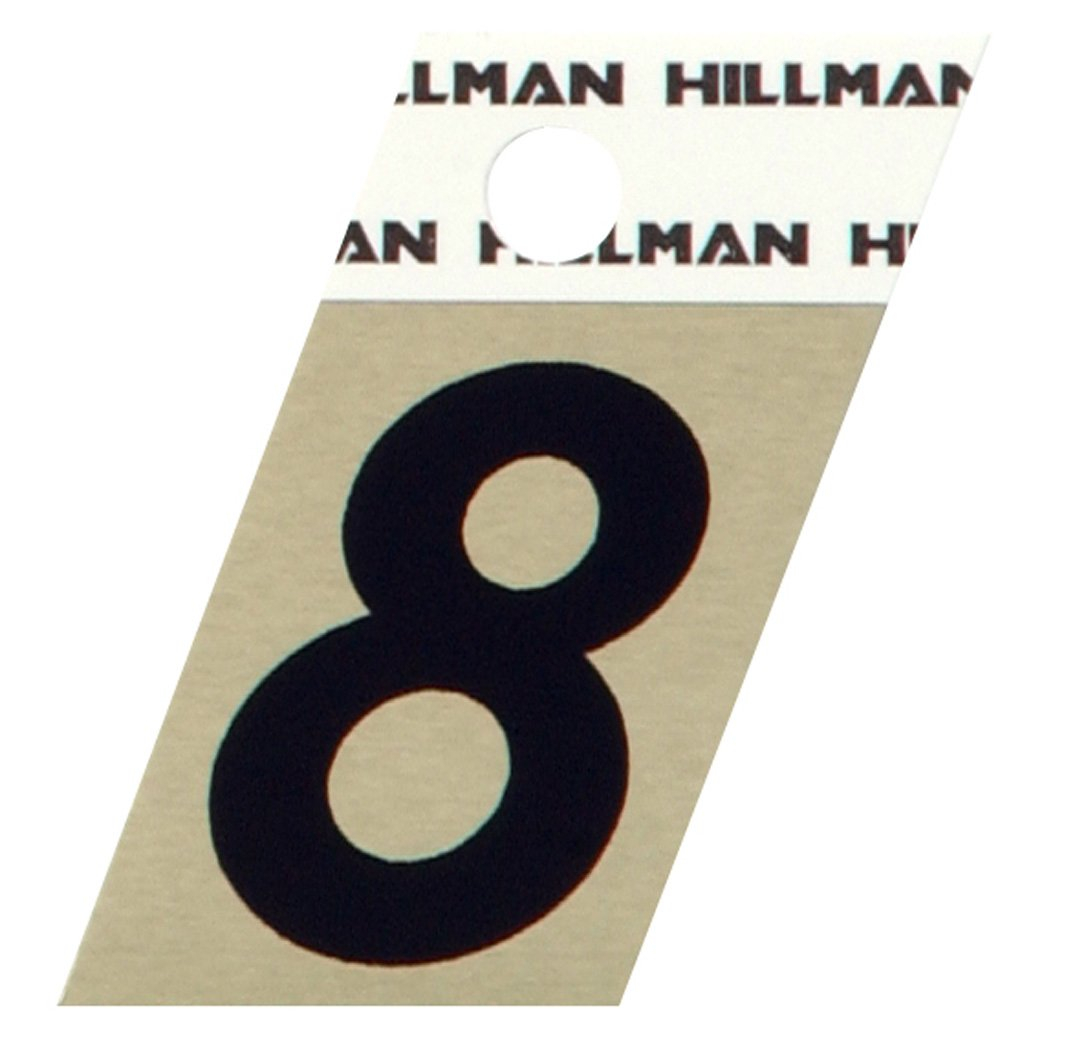 1.5-Inch Black and Gold Aluminum Reflective Number 8