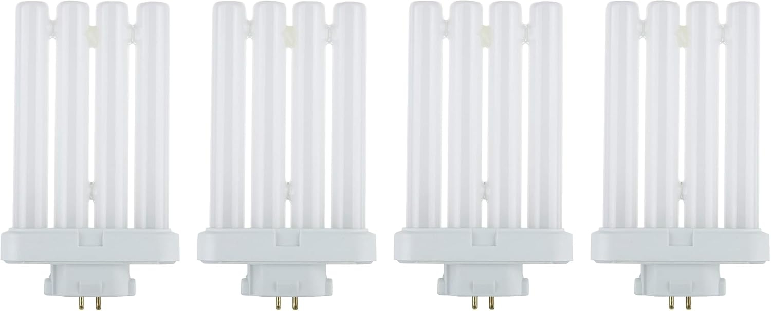 Warm White Compact Fluorescent Quad Tube Light Bulbs, 27 Watts