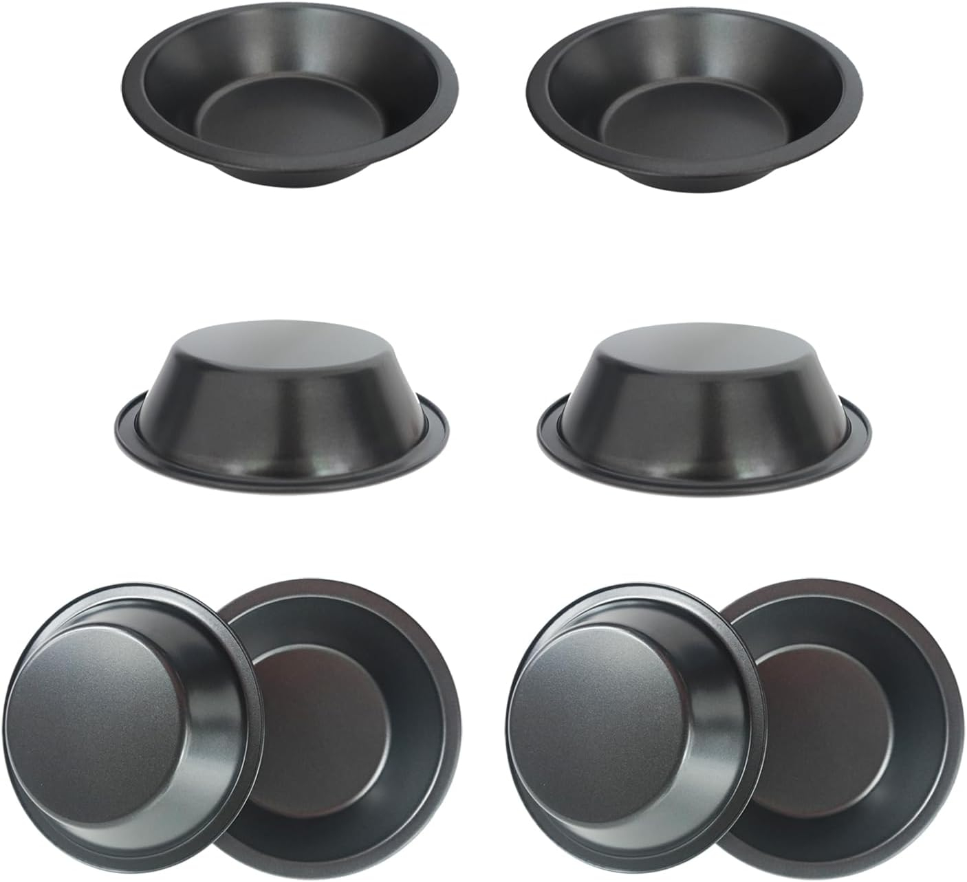 8 PACK Mini Pie Pans 5 Inch, Small Round Metal Pie Tins, Nonstick Carbon Steel Individual Pie Plate Baking Dish, Pot Pie Tin - for Baking Pies, Crust, Tarts, Black