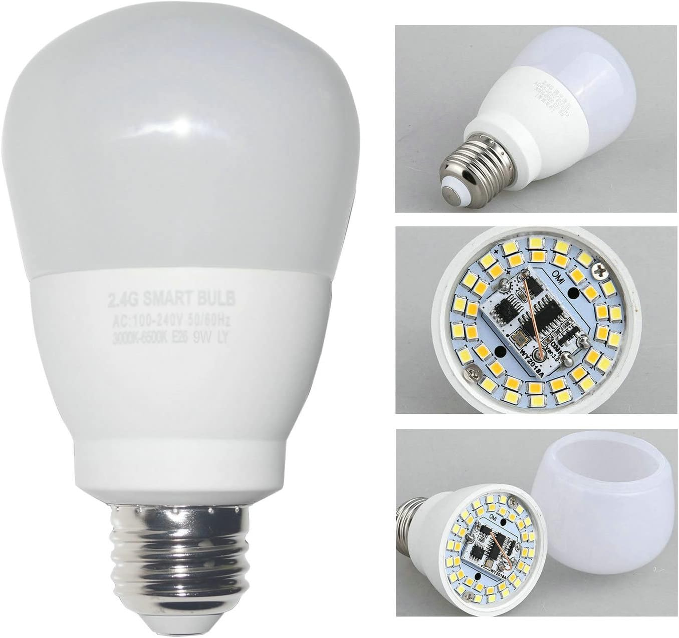 Smart Led Light-Bulb Dimmable with Remote-Control E26 9W Light Bulbs Adjustable Color Temperature (Warm/Cool) and Brightness, 2 Pack (2 Bulbs + 1 Remote)