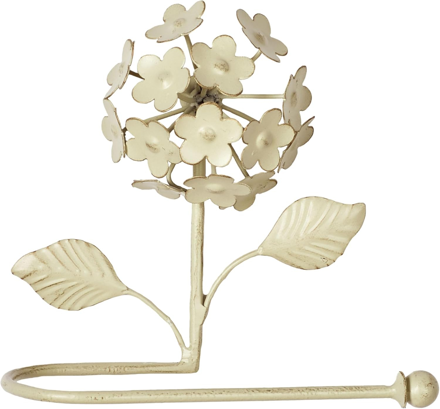 Creamy Gold Floral Metal Wall Mounted Toilet Paper Holder