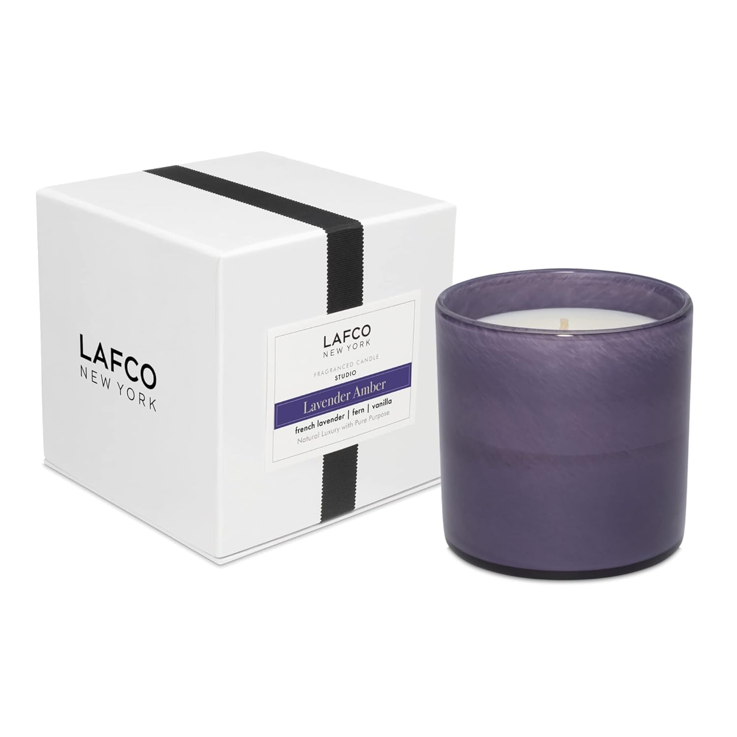 Lavender Amber Scented Jar Candle