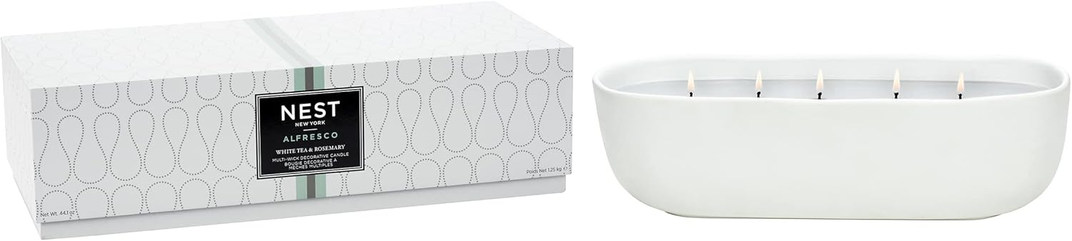 Nest Fragrances White Tea And Rosemary Alfresco Multi-wick Trough Candle