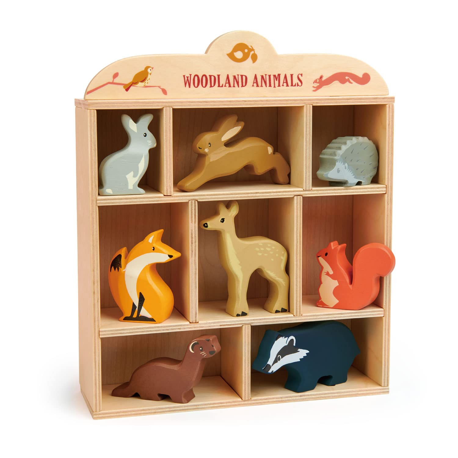 Woodland Animals Wooden Play Set with Display Shelf