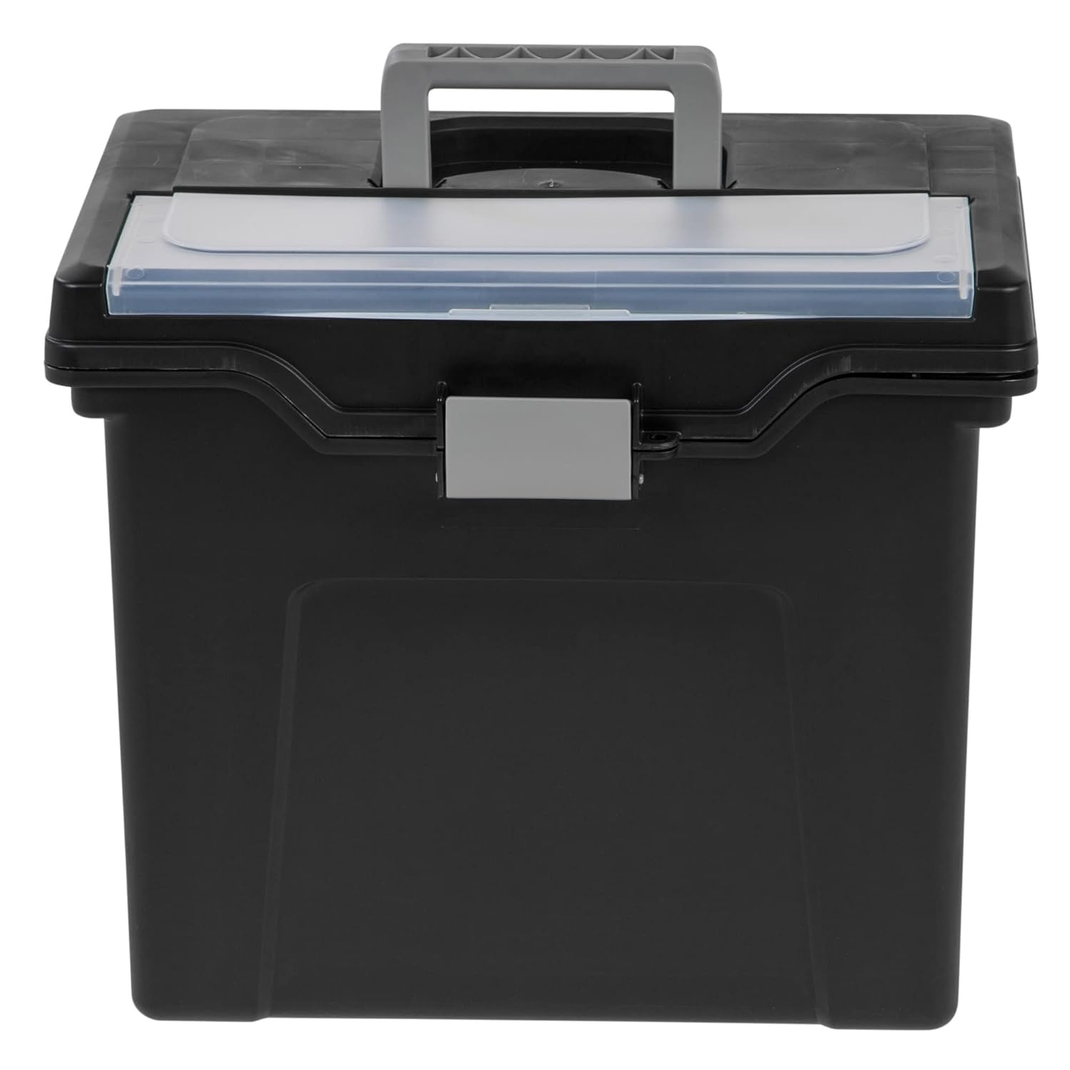 Office Depot Large Mobile File Box, Letter Size, 11 5/8in.H x 13 3/8in.W x 10in.D, Black/Silver, 110987
