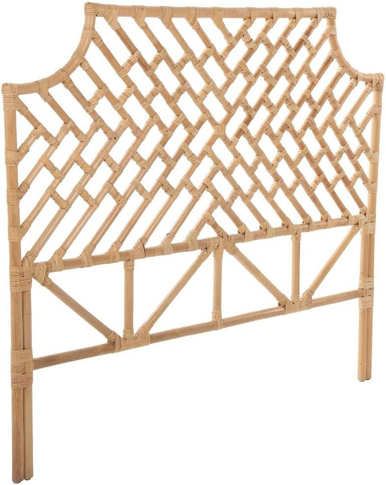 Rattan Chippendale Headboard, California King Size, Antique Brown
