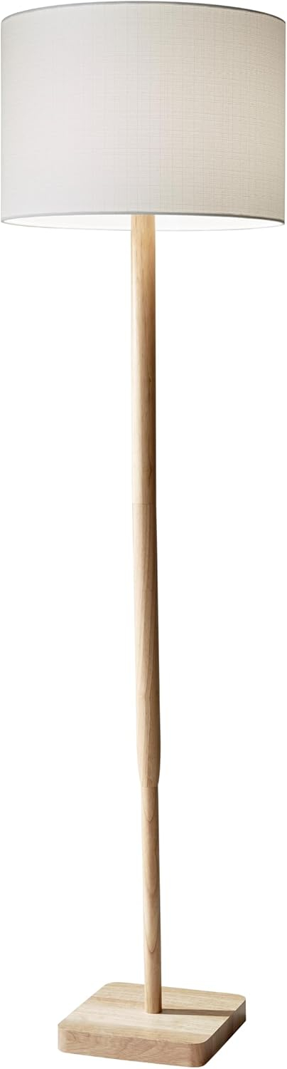 21" Ellis Table Lamp Tan - Adesso: ETL Listed, Linen Drum Shade, Metal Base, No Assembly Required