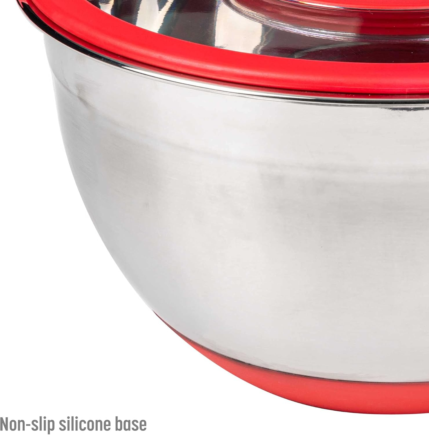 Goodful Stainless Steel Mixing Bowl with Non-Slip Bottom, Lid and 3 Interchangeable Grater Inserts (Fine, Coarse, Slicing), 5 Quart, Red