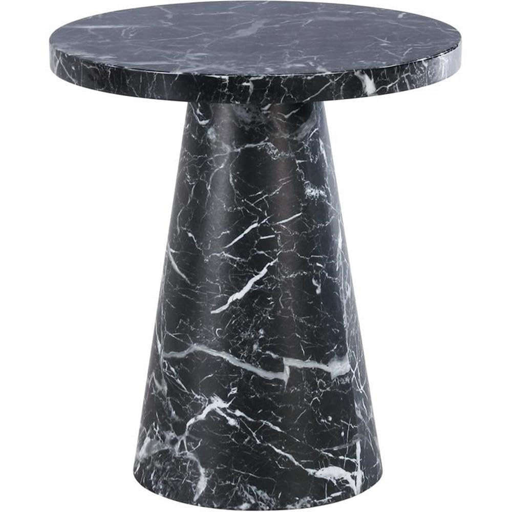 Meridian Furniture Omni Black Faux Marble 20" Round End Table