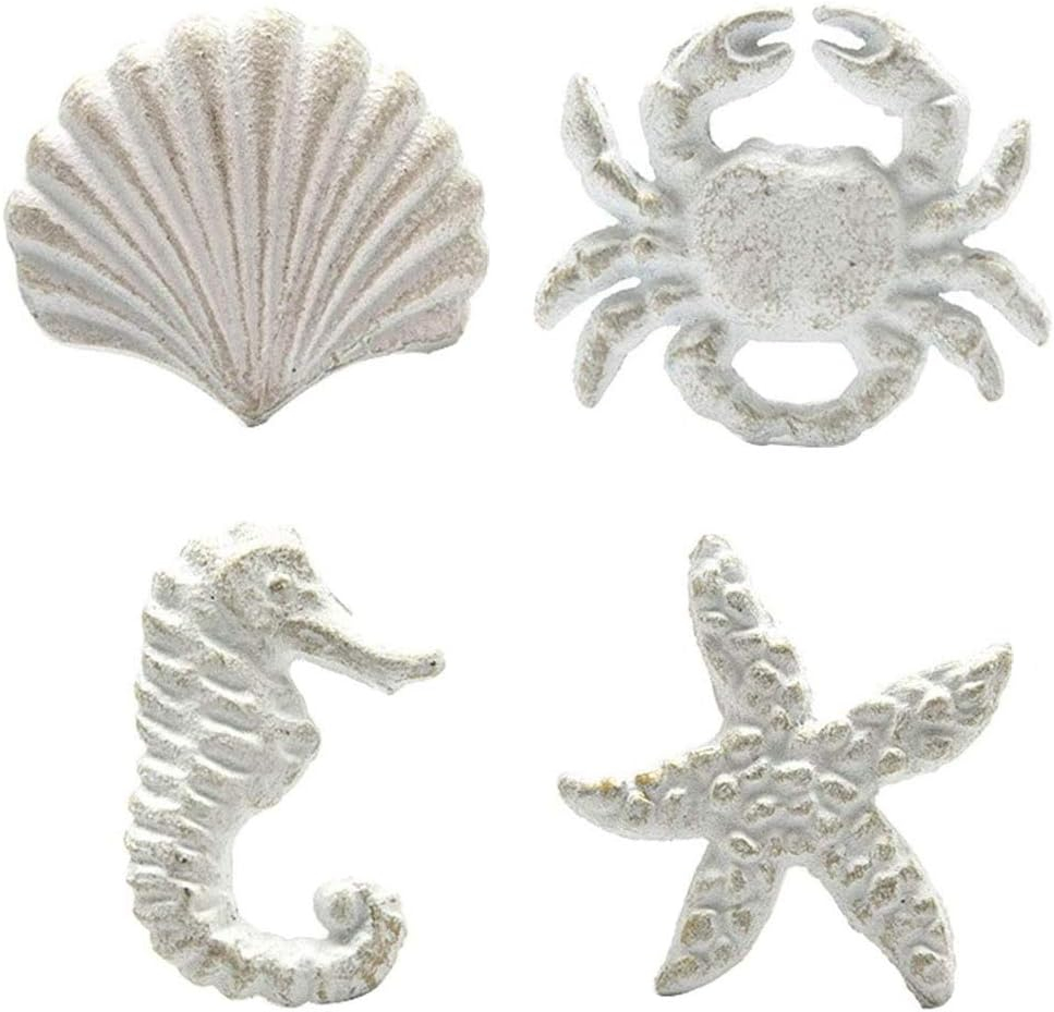 DPOWERFUL, Cast Iron Cabinet & Furniture Pulls with Silver & Black Hardware 4 Piece 4 Pack