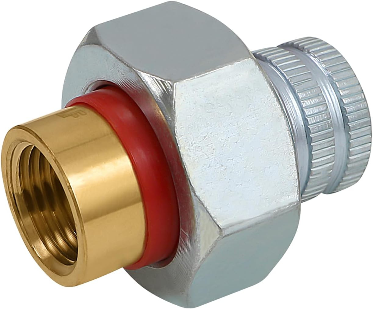 Midline Valve EVGG0114-OM Dielectric Union Pipe Fitting 1-1/4 in. FIP Reduces Electrolysis Brass x Stainless Steel