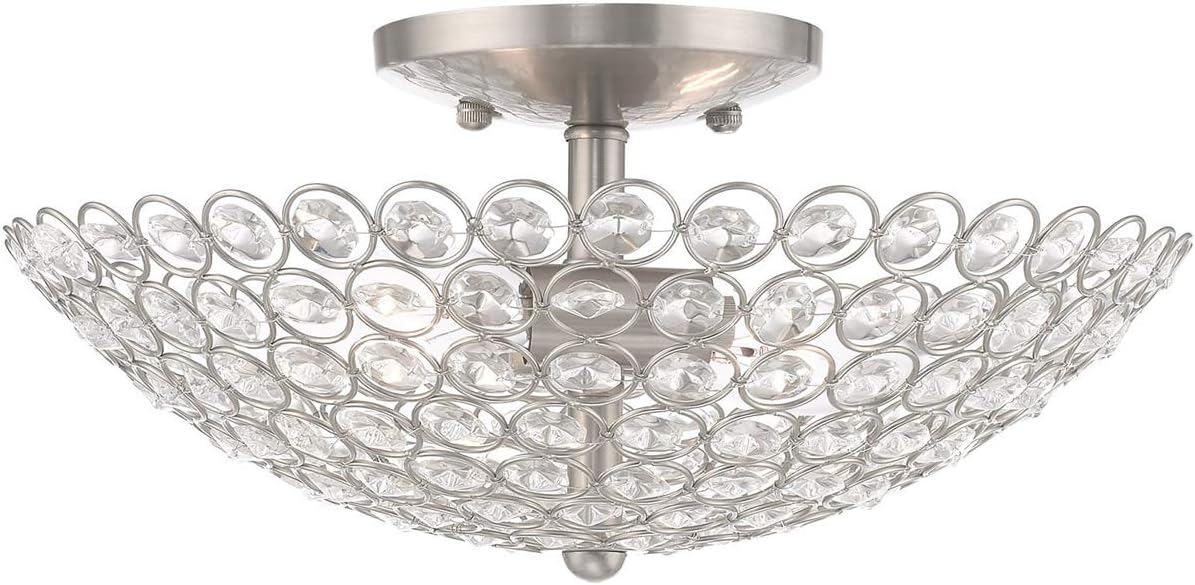 Livex Lighting Cassandra 2 - Light Semi-Flush Mount in  Brushed Nickel