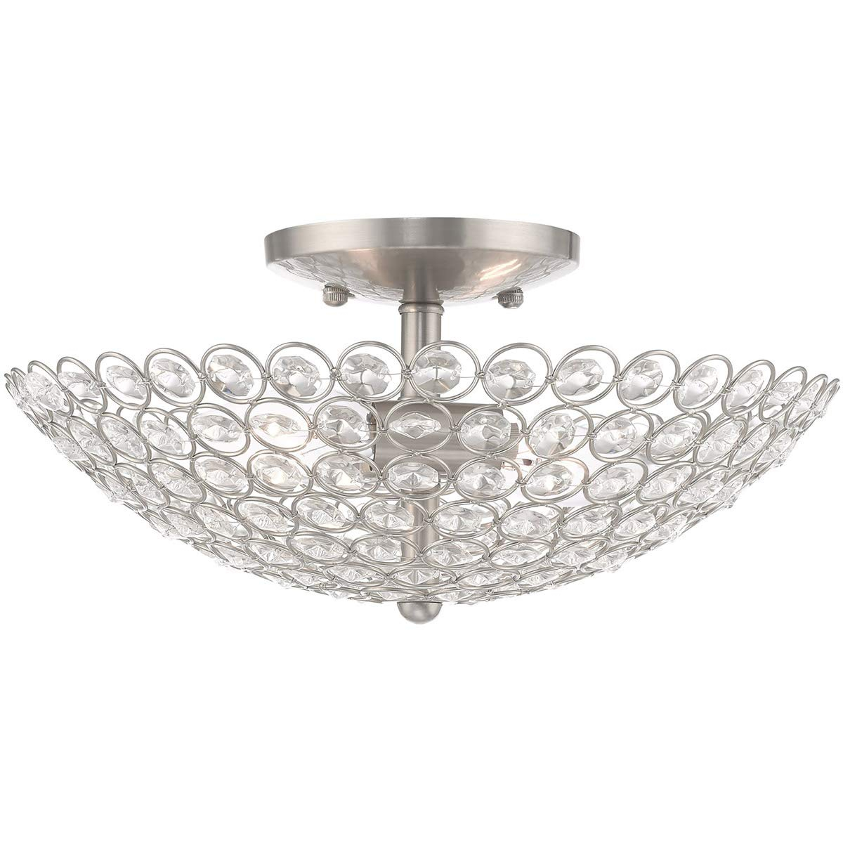 Livex Lighting Cassandra 2 - Light Semi-Flush Mount in  Brushed Nickel