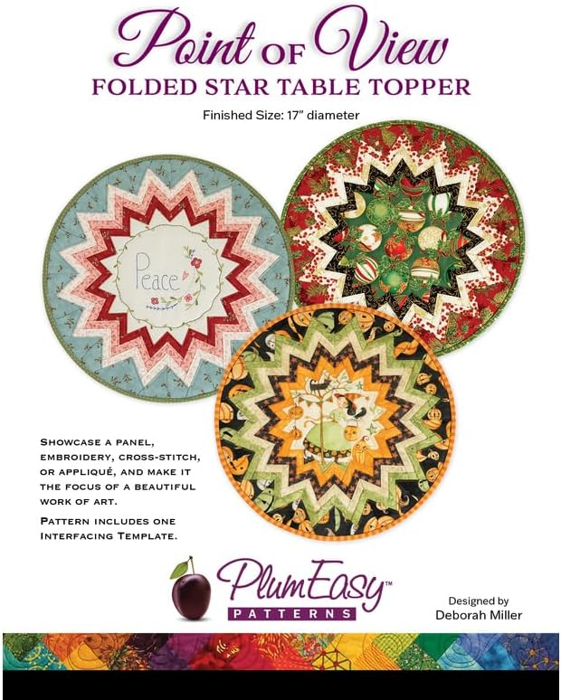 Point of View Folded Star Embroidered Table Topper Pattern