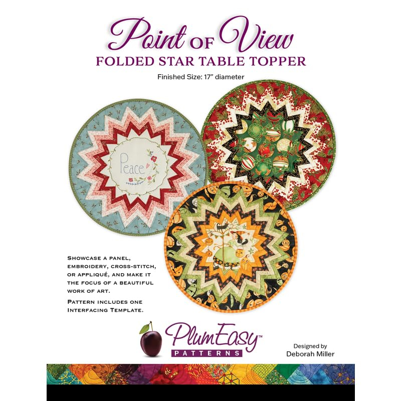 Point of View Folded Star Embroidered Table Topper Pattern