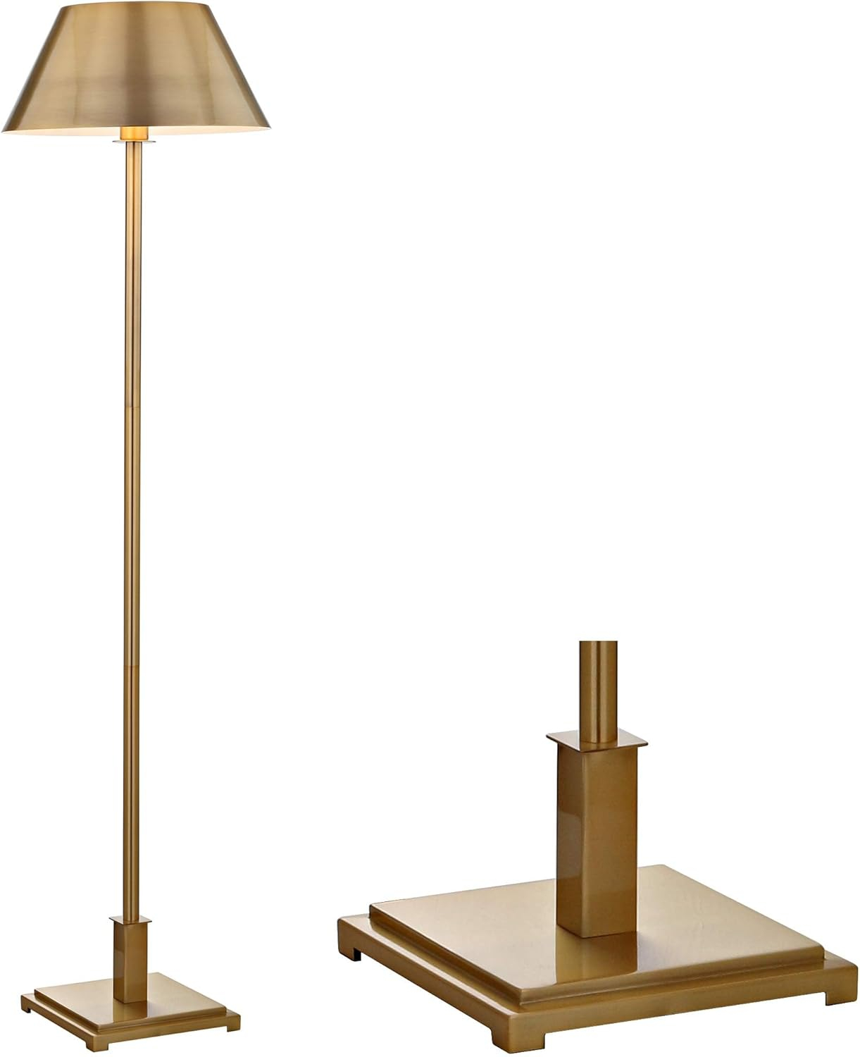 JONATHAN Y JYL6005B Roxy 60" Metal LED Floor Lamp, Contemporary, Transitional for living room, dinning room, bedroom, office Bulb Included, Brushed Brass