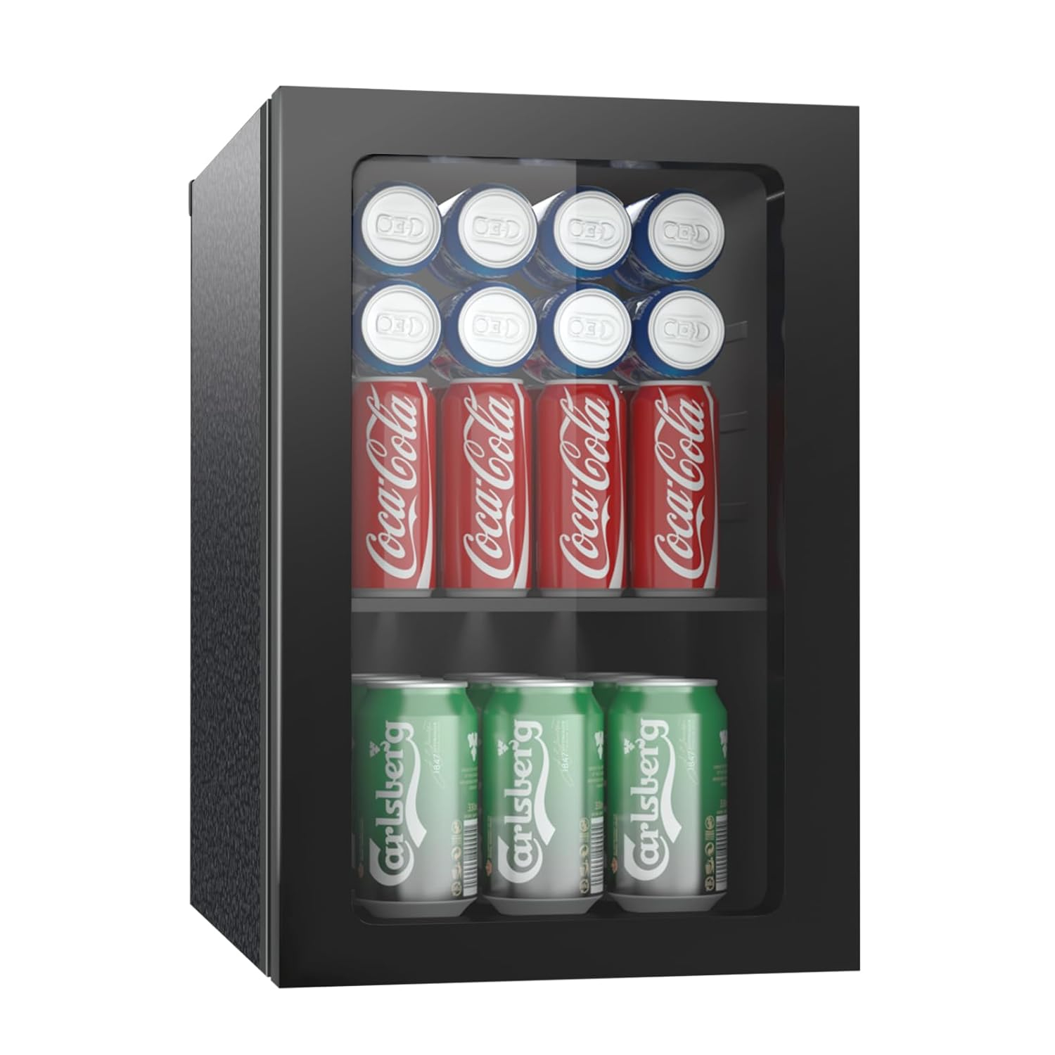 ZenZone 4.5 Cu.ft Beverage Refrigerator and Cooler, 145 Can Mini fridge with Glass Door for Soda Beer Wine, Small Drink Dispenser with Digital Adjustable Thermostat for Home Office Bar