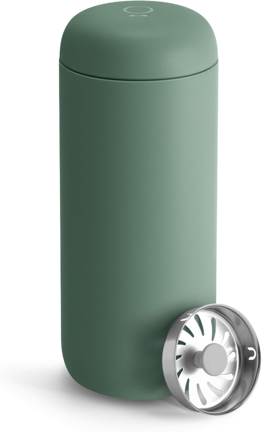 Fellow 16 oz Carter Move Travel Mug - Vacuum-Insulated Stainless Steel Travel Coffee Mug - Coffee Tumbler with Ceramic Interior and Splash Guard - Cargo Green