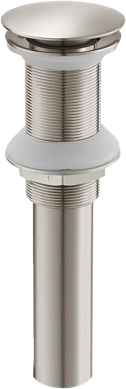 BWE Bathroom Sink Drain Bathroom Faucet Vessel Vanity Sink Drain Stopper Without Overflow Fits Bathroom Standard Sink Hole 1-1/2" to 1-3/4" Brushed Nickel