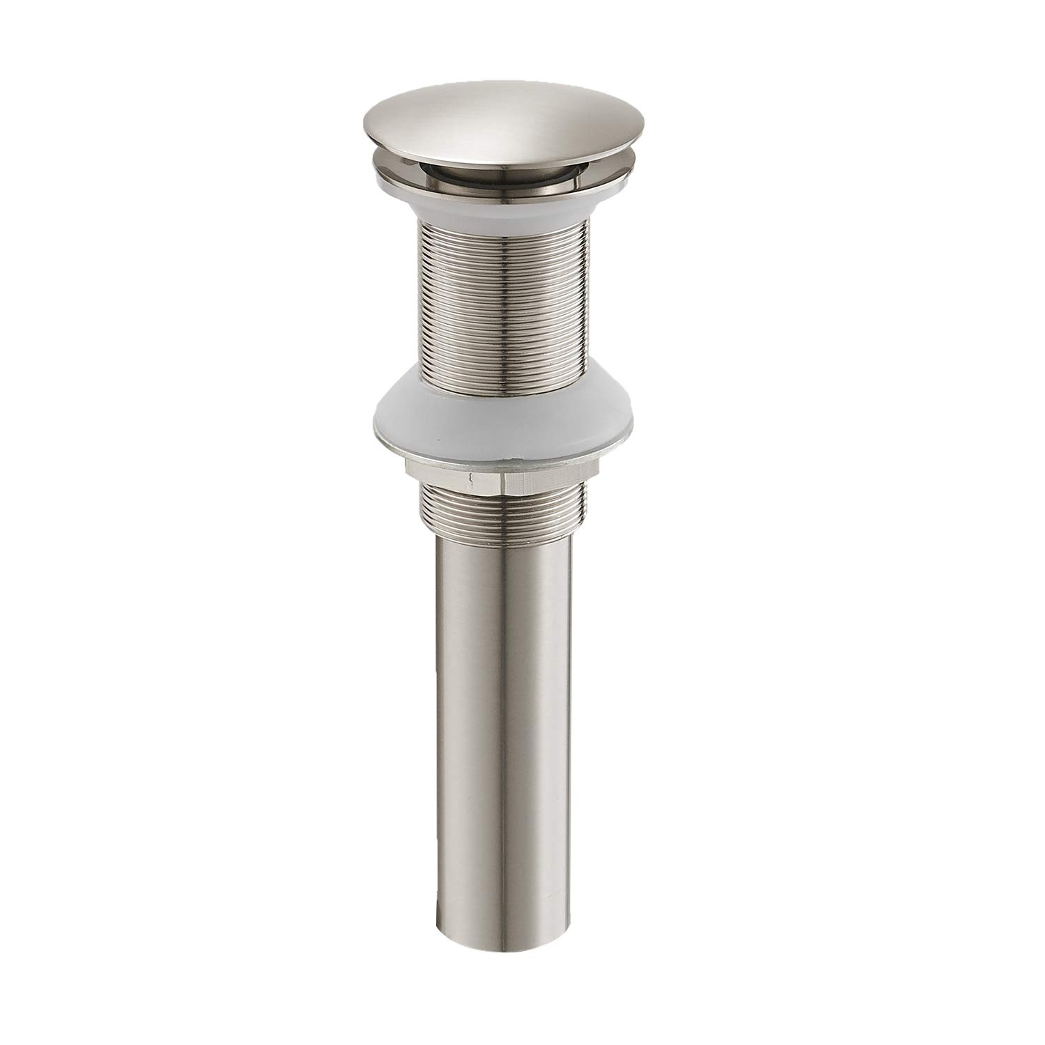 BWE Bathroom Sink Drain Bathroom Faucet Vessel Vanity Sink Drain Stopper Without Overflow Fits Bathroom Standard Sink Hole 1-1/2" to 1-3/4" Brushed Nickel
