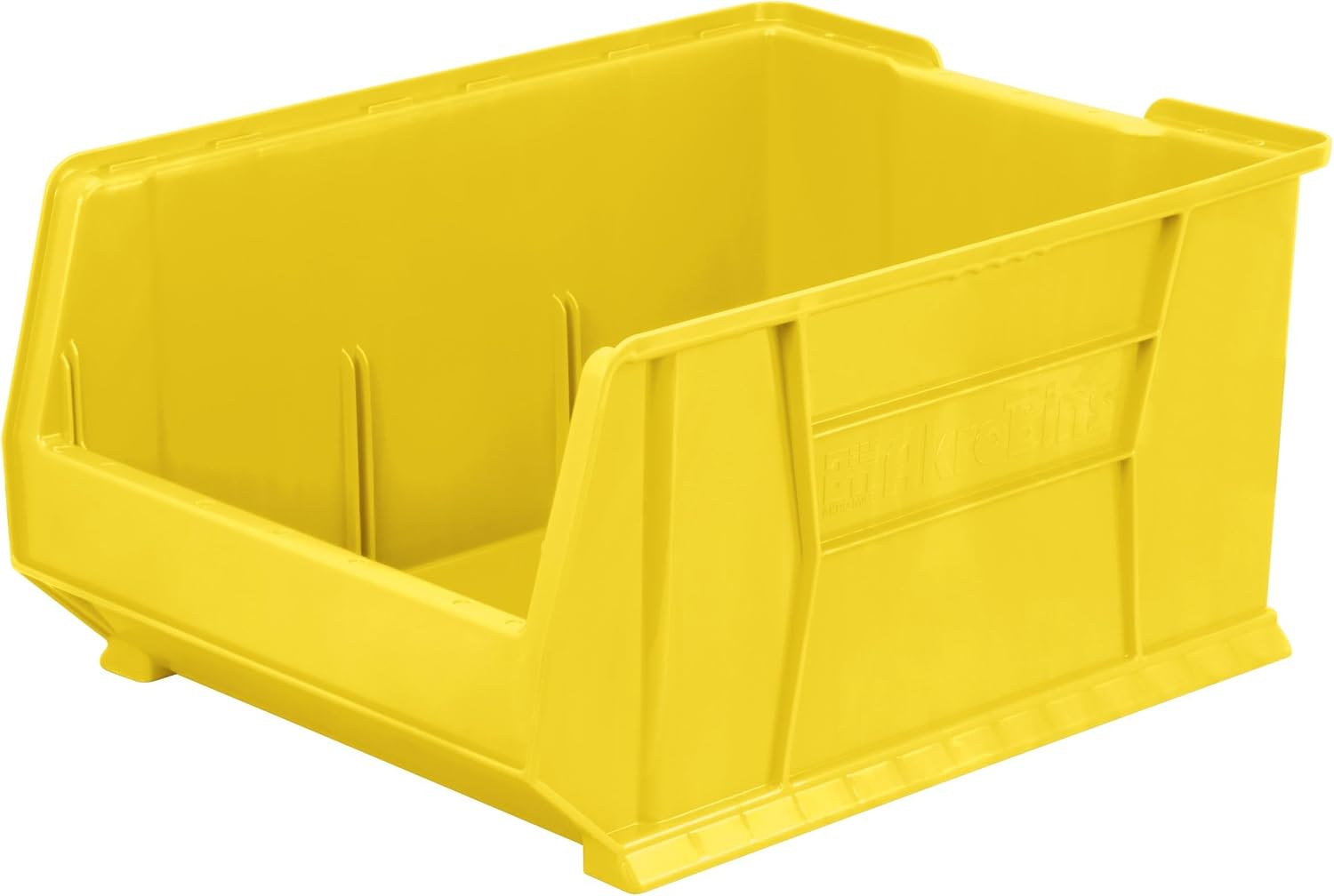 Yellow Heavy-Duty Plastic Stackable Storage Bin