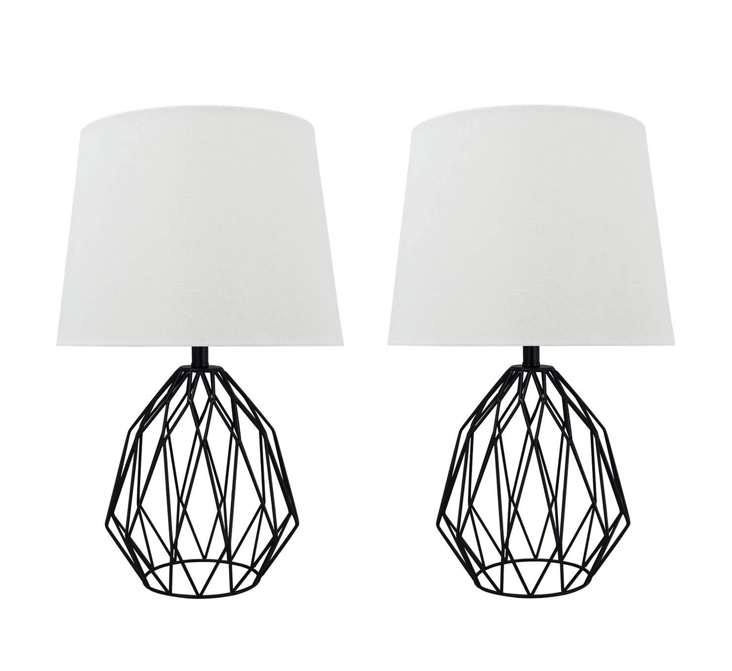 Aspen Creative 40158-12, 22" H Metal Wire Table Lamp in Matte Black with Empire Lamp Shade in Cream