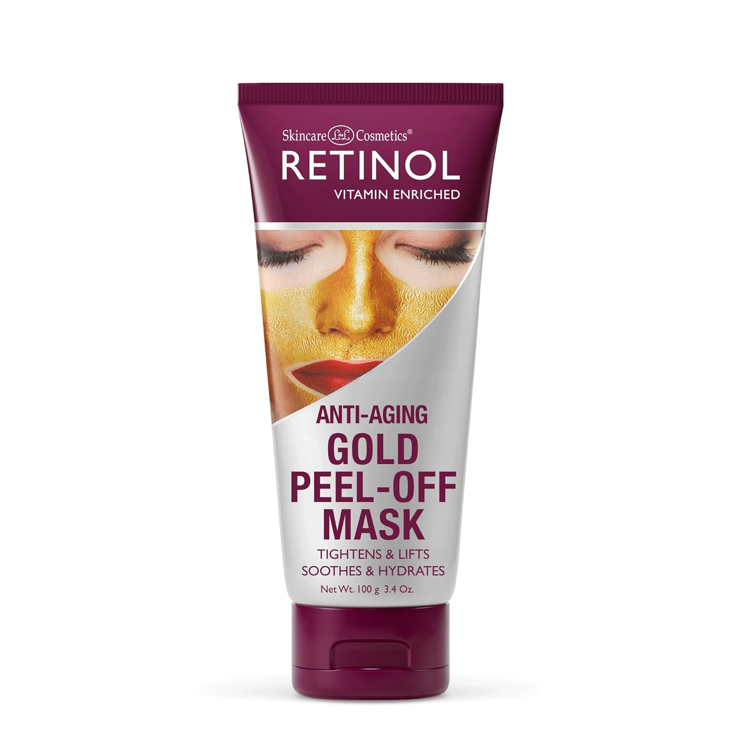 Gold Peel-Off Mask – Luxurious Treatment Tightens, Lifts, Soothes & Hydrates Skin For Luminous Finish – Real Gold Helps Firm & Brighten While Flower Extracts Nourish & Restore Youthful Texture