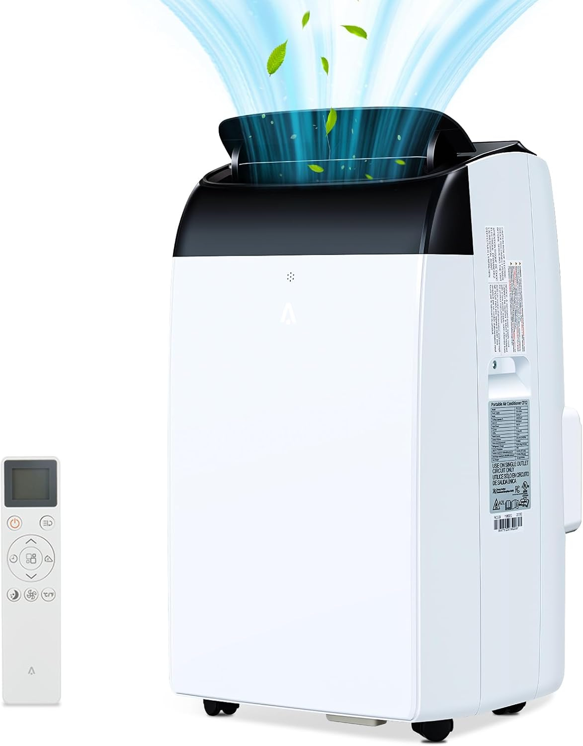 12000 BTU White Portable Air Conditioner with Remote Control