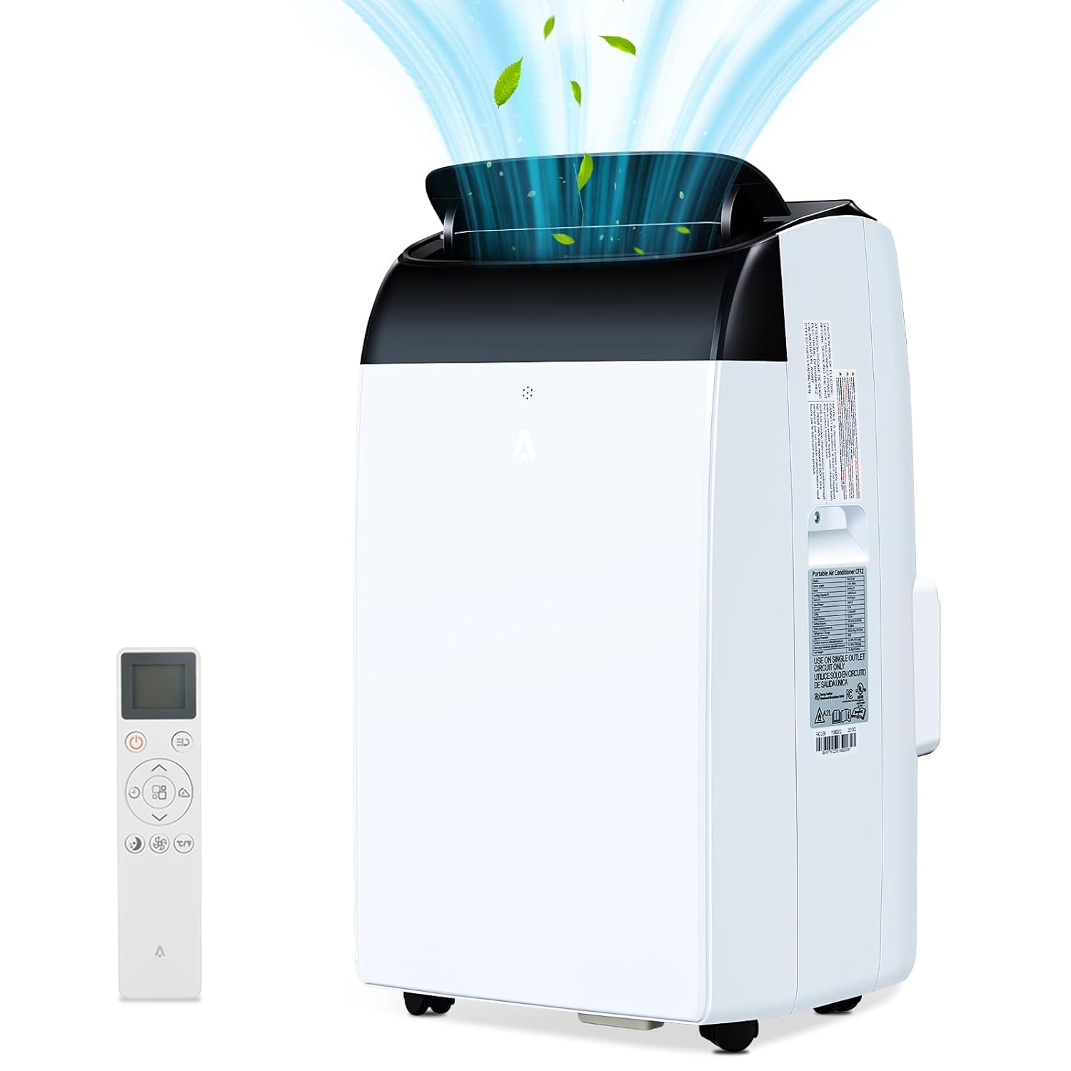 12000 BTU White Portable Air Conditioner with Remote Control